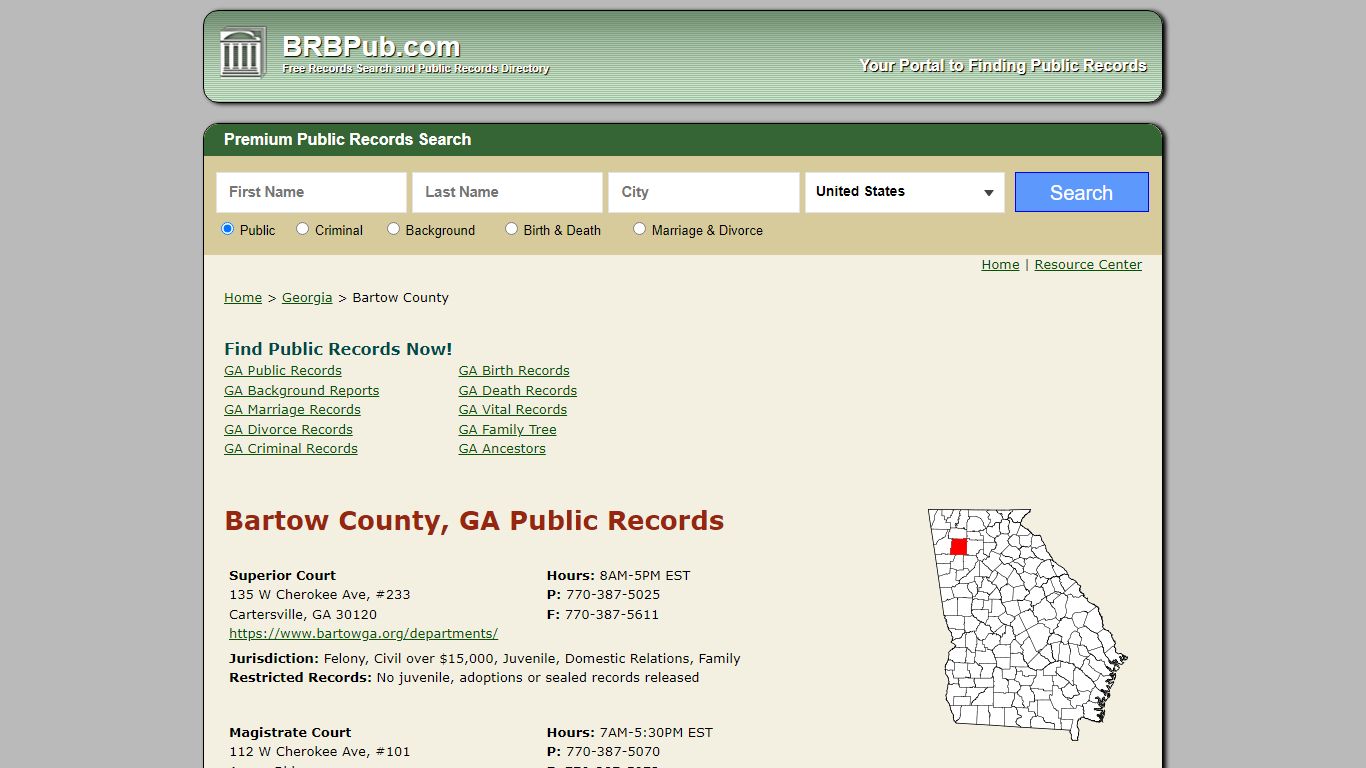 Bartow County Public Records | Search Georgia Government ...