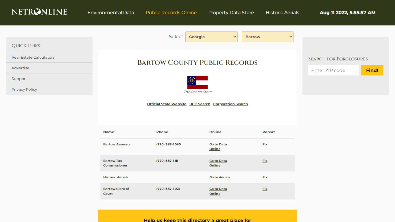 Bartow County Public Records - NETROnline.com